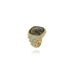 Anillo ASSOLO Latón dorado plateado - Labradorita