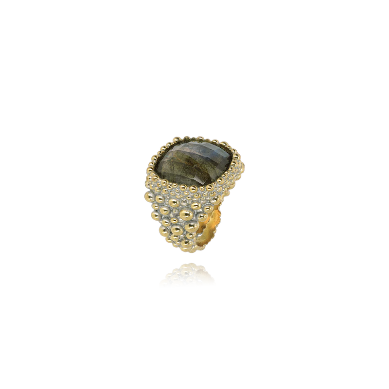 Anillo ASSOLO Latón dorado plateado - Labradorita