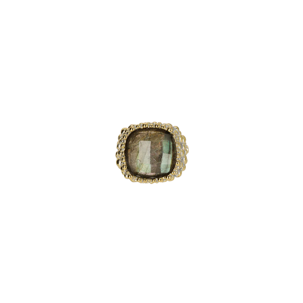 Anillo ASSOLO Latón dorado plateado - Labradorita