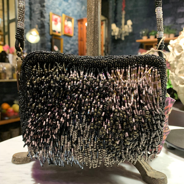 BOLSO NENUFAR FRINGES BLACK