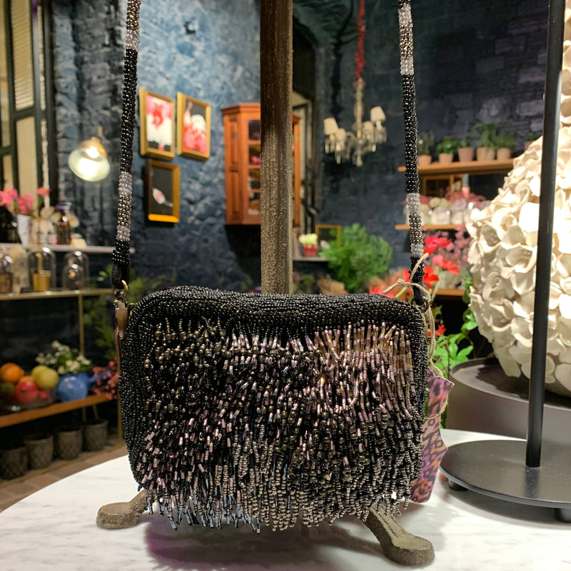 BOLSO NENUFAR FRINGES BLACK