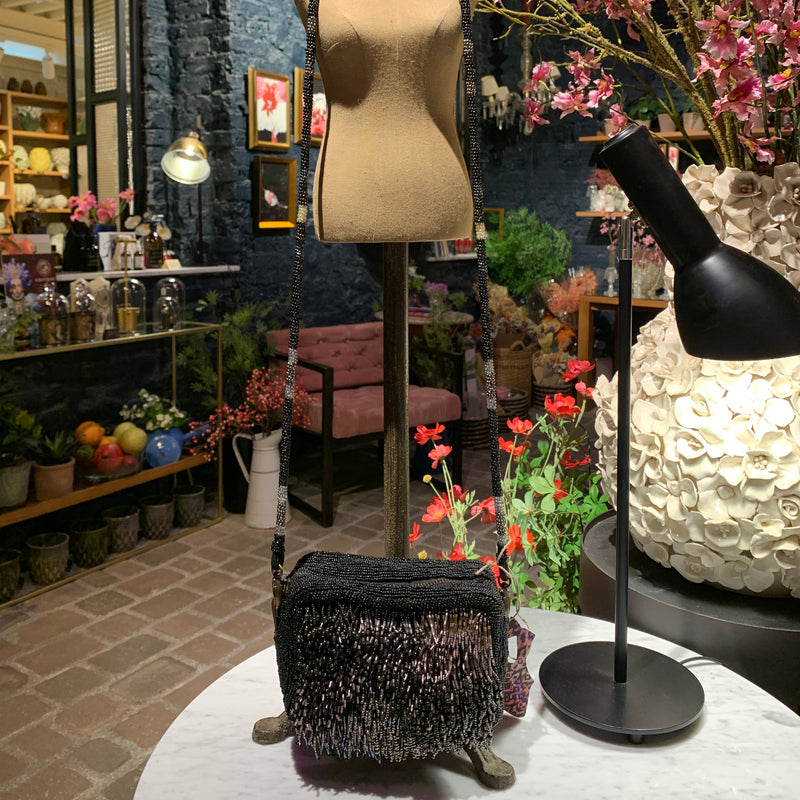 BOLSO NENUFAR FRINGES BLACK