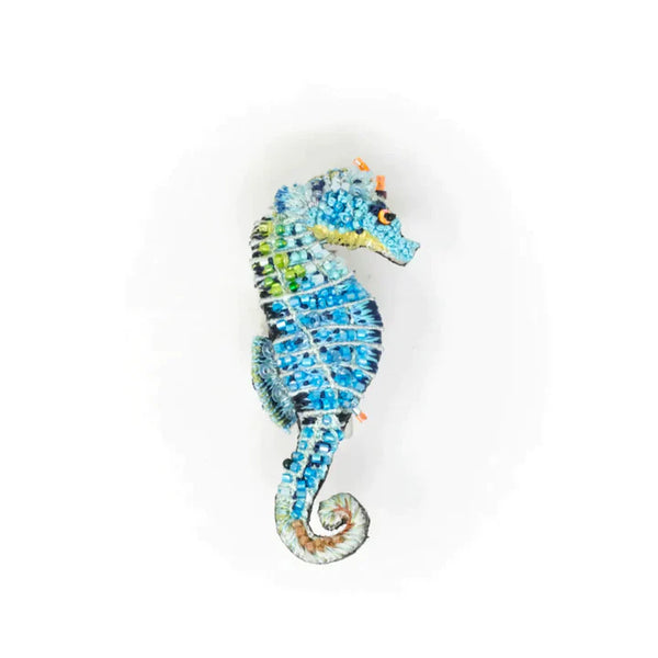 BROCHE CABALLITO DE MAR AZUL