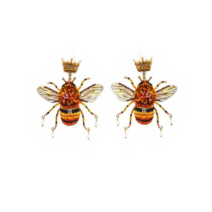 PENDIENTES ABEJA CORONA