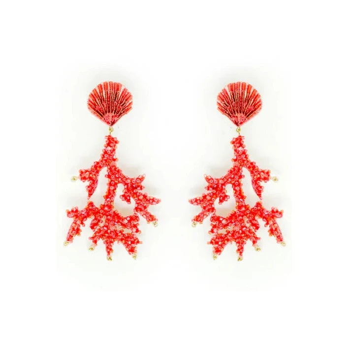 PENDIENTES CONCHA Y CORAL