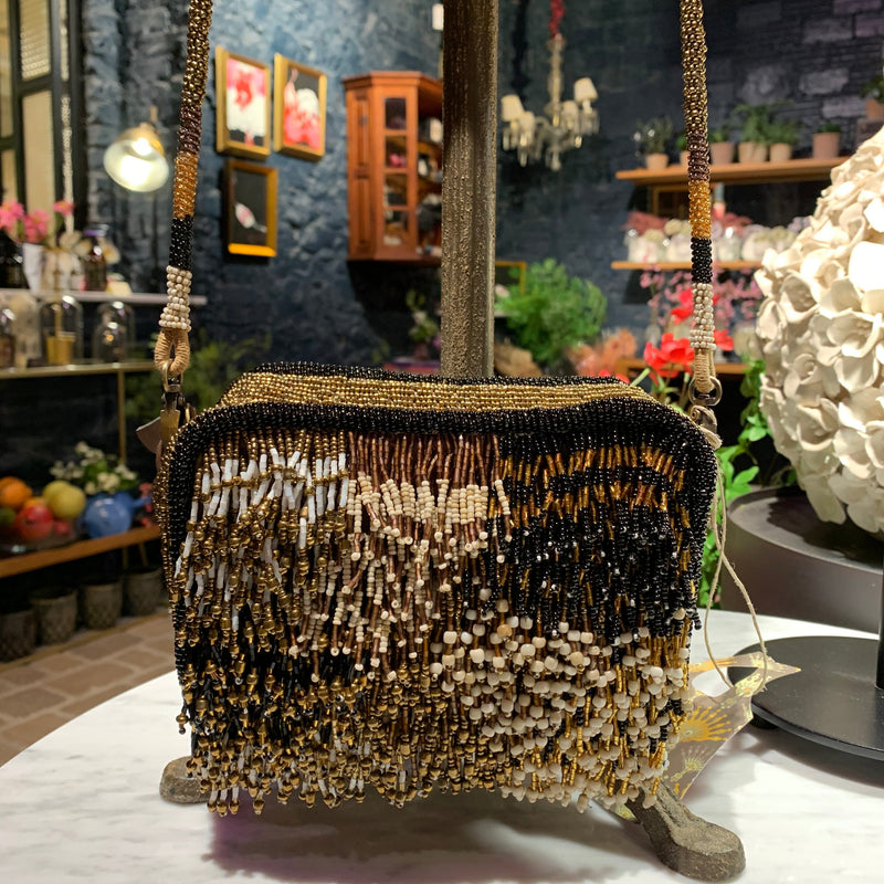 BOLSO NENUFAR FRINGES GOLD