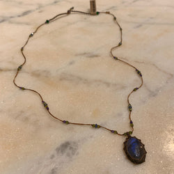 Tibetano Corto - Labradorite Blue