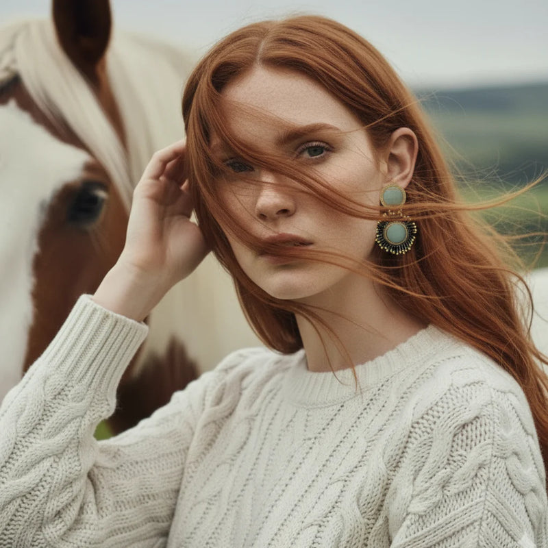 PENDIENTES "Cretonne Moss"