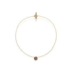 Collar INTENSA Latón dorado berenjena - Cuarzo rosa