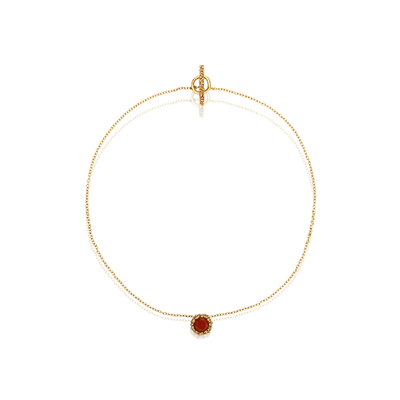 Collar INTENSA Latón dorado bañado en cobre - Cornalina