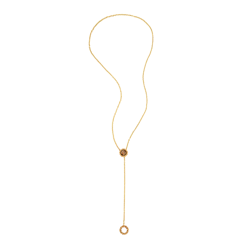 Collar LOLLYPOP Latón dorado bañado en cobre - Cuarzo ahumado