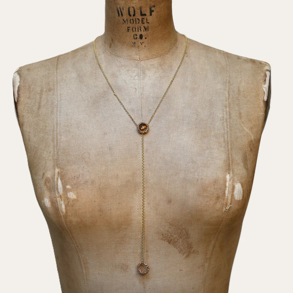 Collar LOLLYPOP Latón dorado bañado en cobre - Cuarzo ahumado
