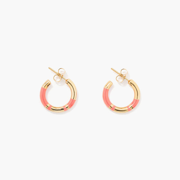 PENDIENTES MINI ARO POSITANO ROSA