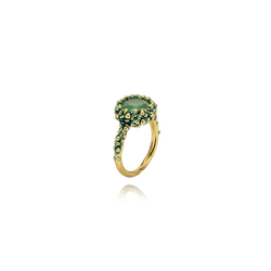Anillo MOLECOLA Latón dorado verde oscuro - Aventurina verde