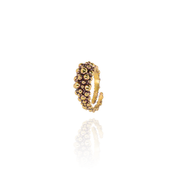 Anillo NOTA Latón dorado berenjena