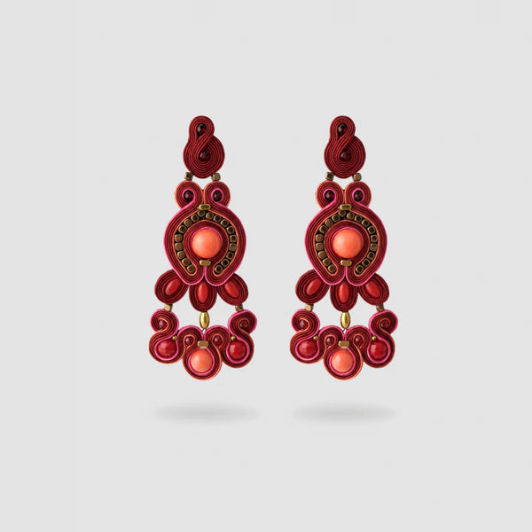 PENDIENTES "Royal Tartan Carmine"
