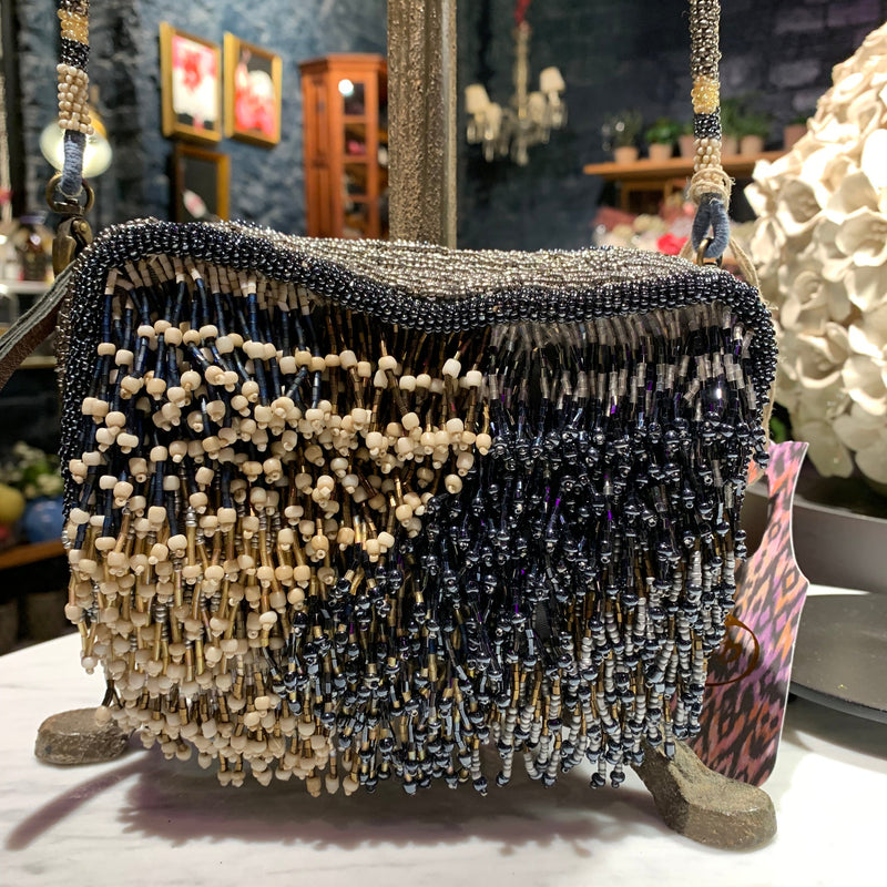 BOLSO NENUFAR FRINGES SILVER