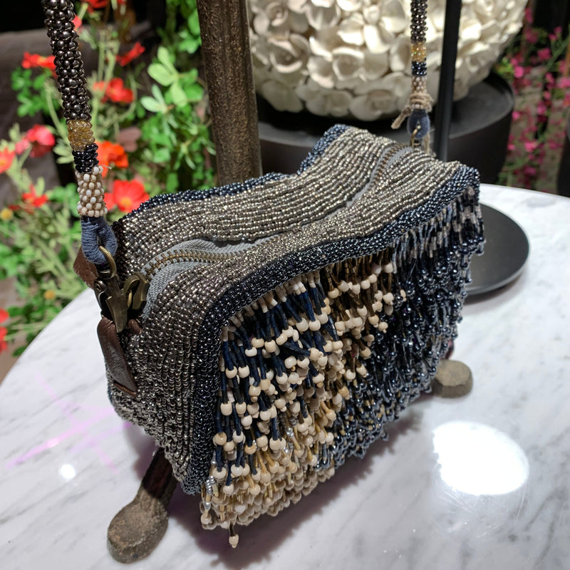 BOLSO NENUFAR FRINGES SILVER