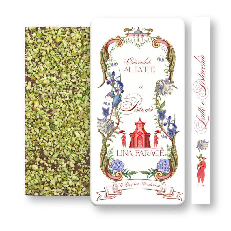 CHOCOLATE CON LECHE Y PISTACHOS