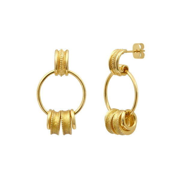 PENDIENTES ARO ALICUDI DORADOS - ESMALTE DORADO