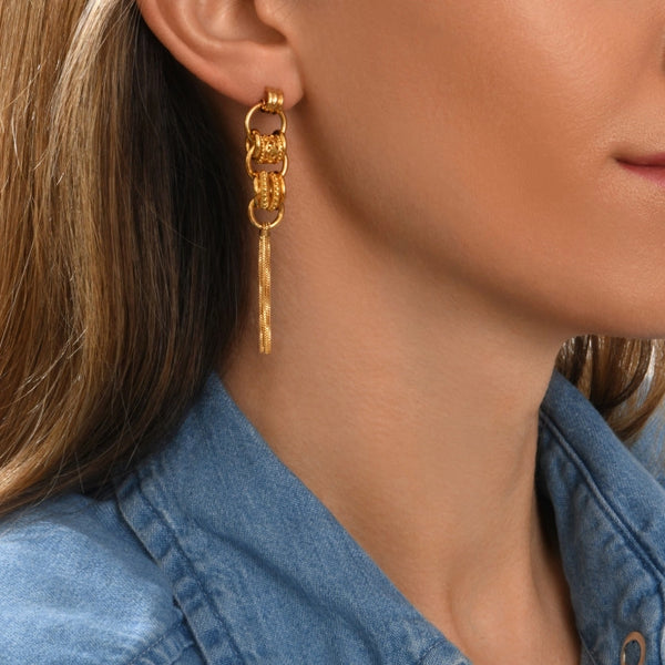 PENDIENTES LARGOS ALICUDI DORADOS