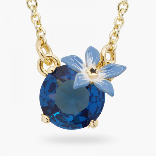 COLLAR FLOR Y PIEDRA AZUL