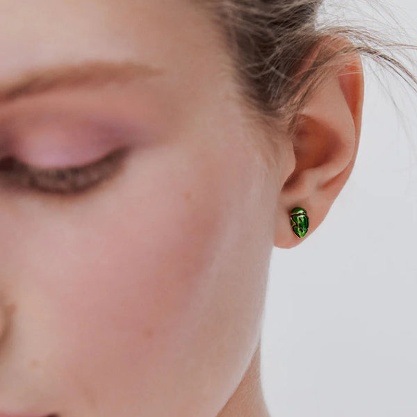 PENDIENTES ESCARABAJO VERDE
