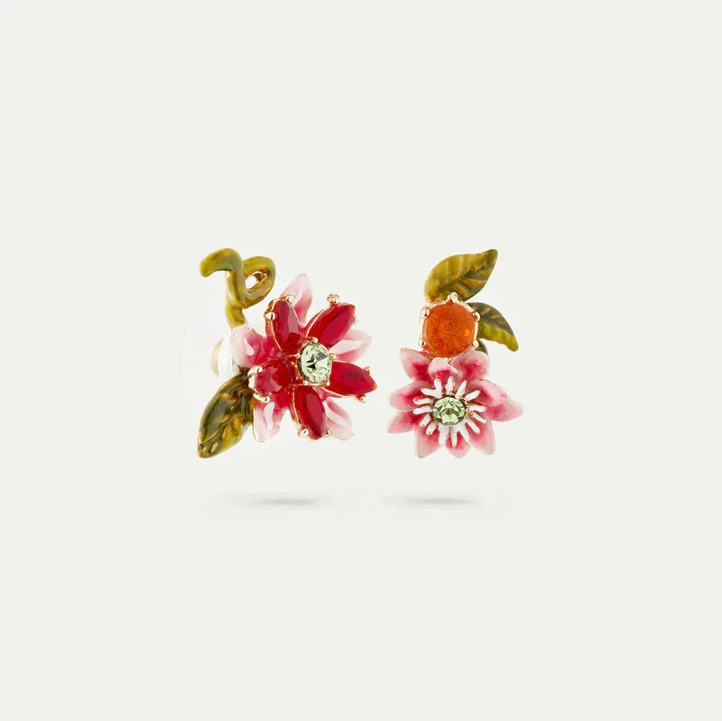 PENDIENTES ASIMÉTRICOS DALIA Y FLOR DE LA PASIÓN