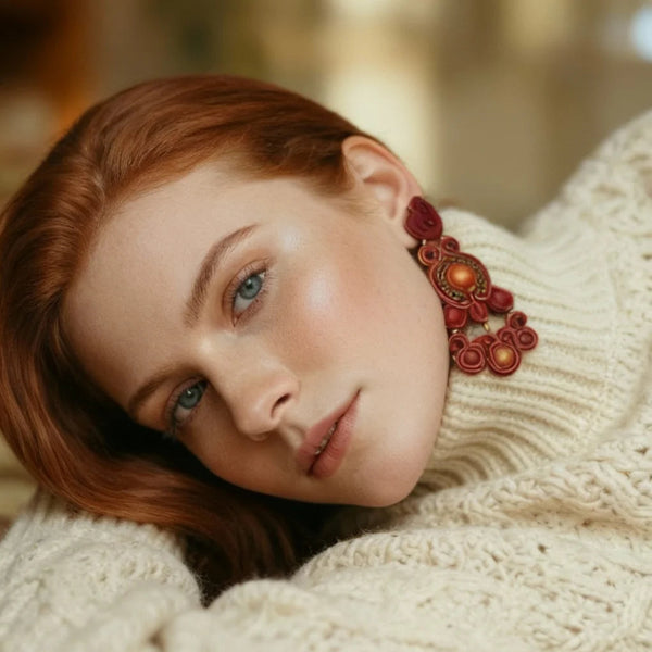 PENDIENTES "Royal Tartan Carmine"