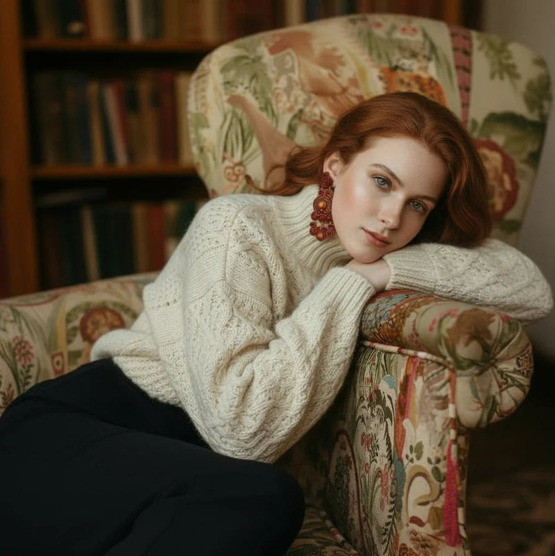 PENDIENTES "Royal Tartan Carmine"