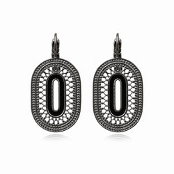 PENDIENTES NOOR PLATEADO OSCURO "RUTENIO"
