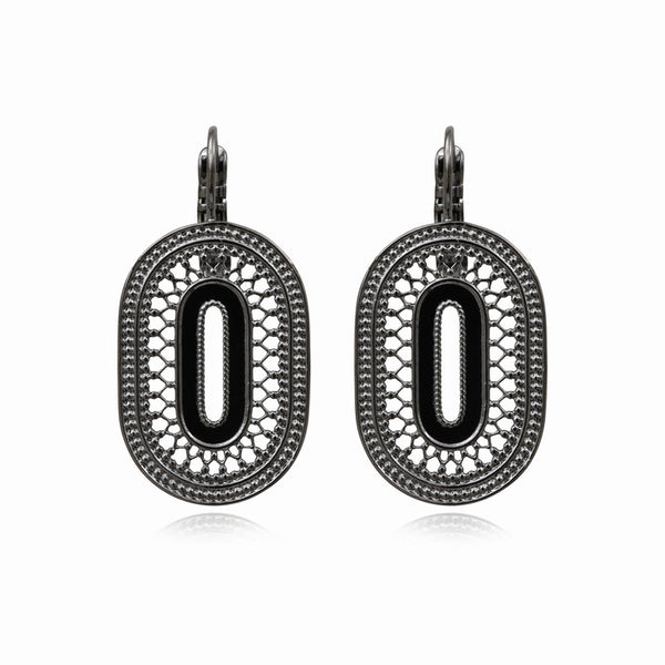 PENDIENTES NOOR PLATEADO OSCURO "RUTENIO"