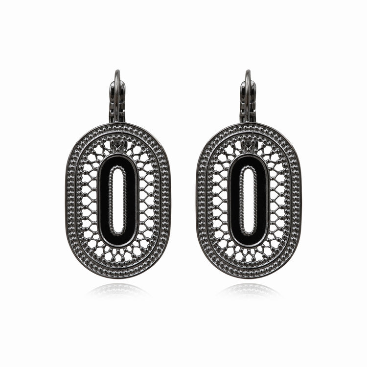 PENDIENTES NOOR PLATEADO OSCURO "RUTENIO"