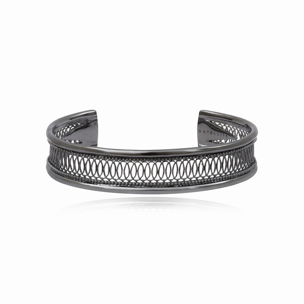 PULSERA ESTRECHA NOOR PLATEADA OSCURA "RUTENIO"
