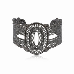 BRAZALETE ANCHO NOOR PLATEADO OSCURO "RUTENIO"