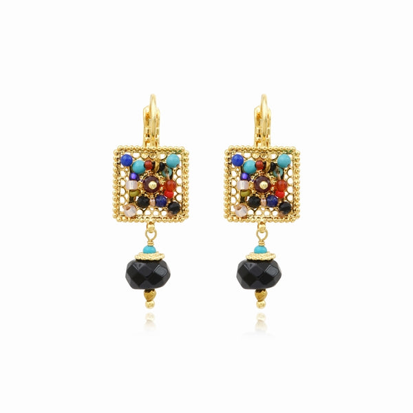 PENDIENTES PERSANE CUADRADO MULTICOLOR