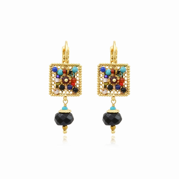 PENDIENTES PERSANE CUADRADO MULTICOLOR