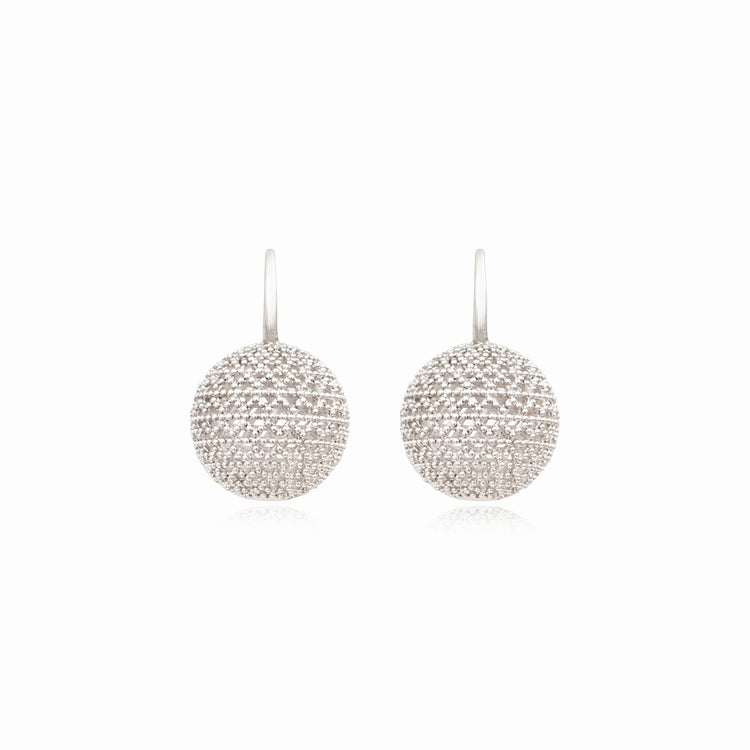 PENDIENTES BOLA BETTY PLATEADOS