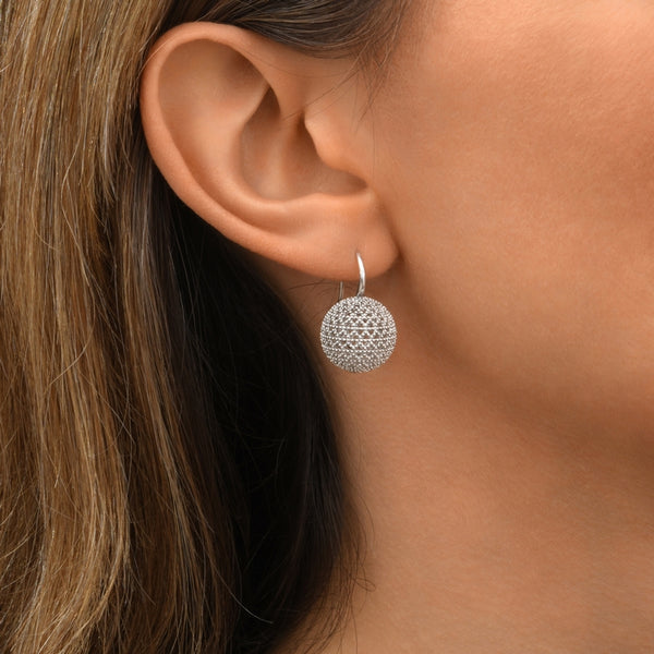 PENDIENTES BOLA BETTY PLATEADOS