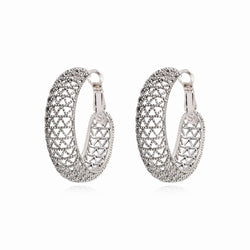 PENDIENTES ARO BETTY MEDIANOS PLATEADOS
