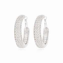 PENDIENTES ARO BETTY GRANDES PLATEADOS