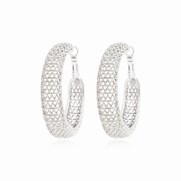 PENDIENTES ARO BETTY GRANDES PLATEADOS
