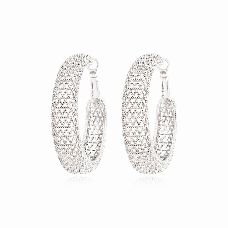 PENDIENTES ARO BETTY GRANDES PLATEADOS