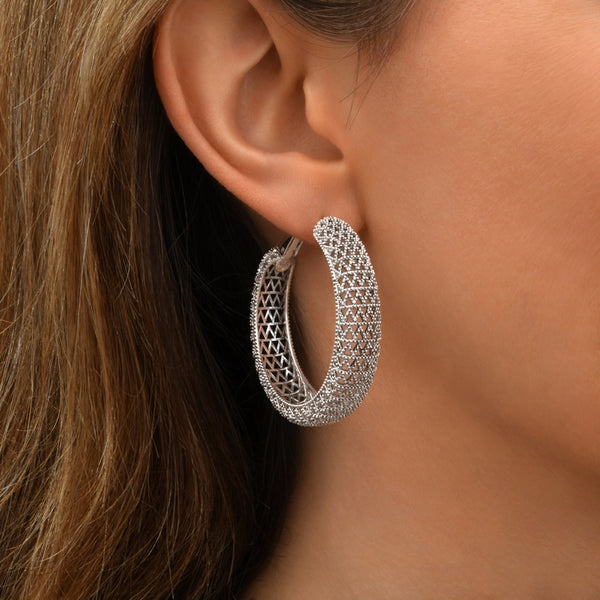 PENDIENTES ARO BETTY GRANDES PLATEADOS