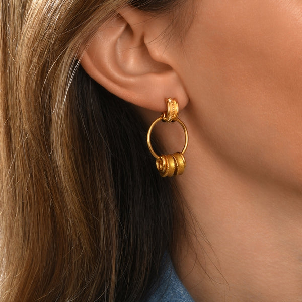 PENDIENTES ARO ALICUDI DORADOS - ESMALTE DORADO