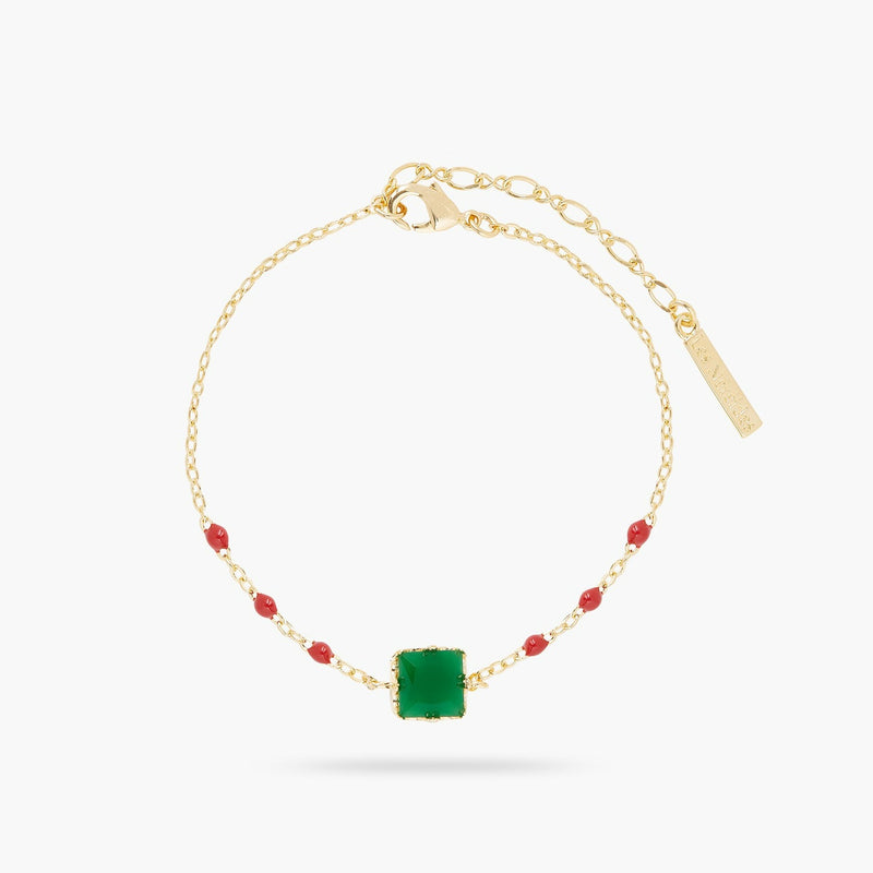 PULSERA PIEDRA CUADRADA VERDE
