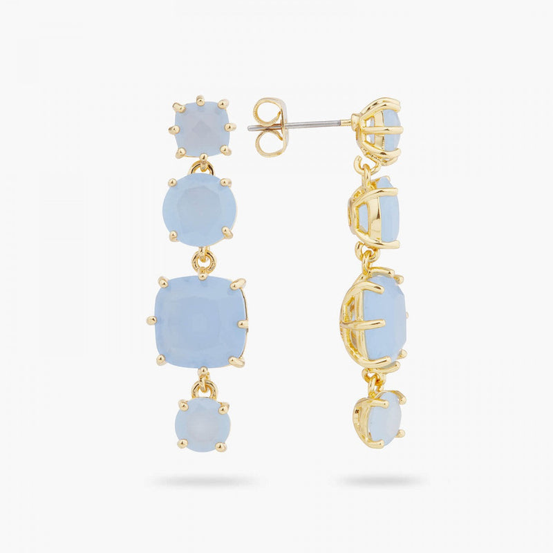 PENDIENTES CUATRO PIEDRAS AZUL CELESTE