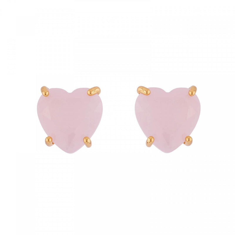 PENDIENTES PIEDRA CORAZÓN ROSA
