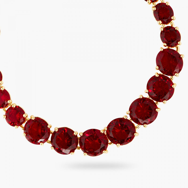 PULSERA FILA DE PIEDRAS ROJO GRANATE
